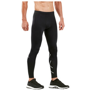2XU Mens Run Compression Tights Black Silver Reflective