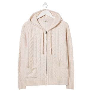 FatFace Womens Bobble Zip Thru Hoodie Ivory Sportpursuit