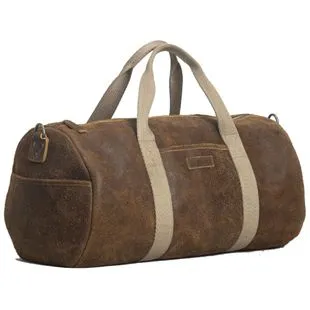 Forbes Lewis Large Bristol Barrel Leather Holdall Tan Sportpursu