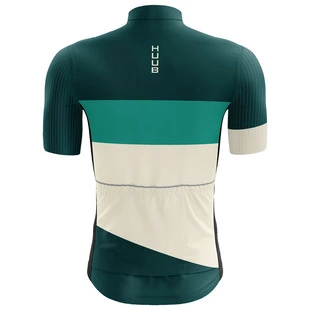 HUUB Mens Iron Pattern Short Sleeve Jersey (Forest Green/Cream) | Spor