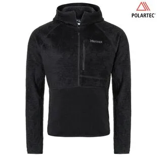 Marmot Mens Orsa Polartec Wool Hooded Fleece Jacket Black Sportpur