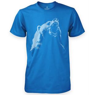 Sutsu Mens Bear Roar T-Shirt (Blue) | Sportpursuit.com