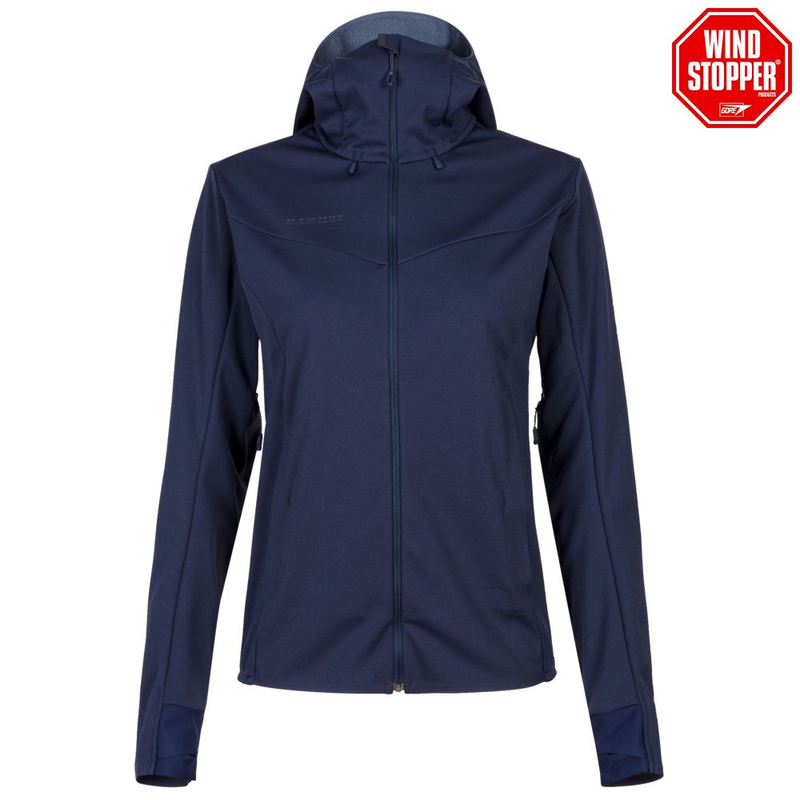 Mammut Womens Ultimate V SO Hooded Jacket Peacoat Peacoat Sportpur