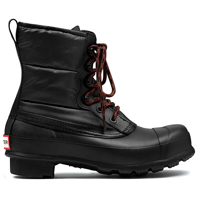 Hunter Womens Original Quilted Lace Up Boots Black Sportpursuit
