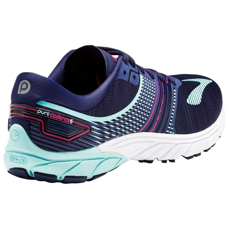 Brooks Womens PureCadence 6 Shoes Evening Blue Pink Peacock Island Pa