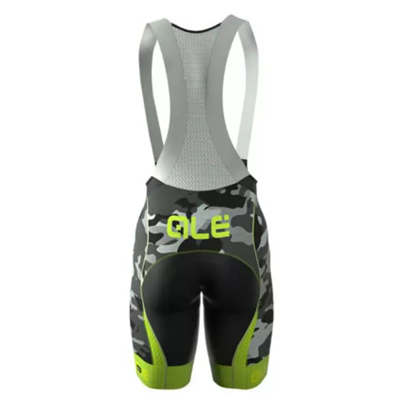 Ale Mens PRR Camo Bib Shorts Black Green Sportpursuit