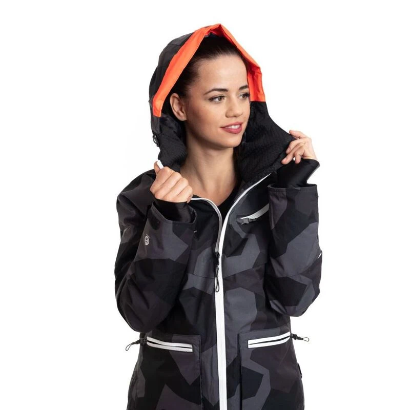 Black camo jacket womens top