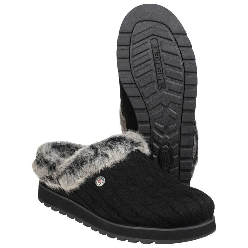 Skechers ice angel suede online mule slippers