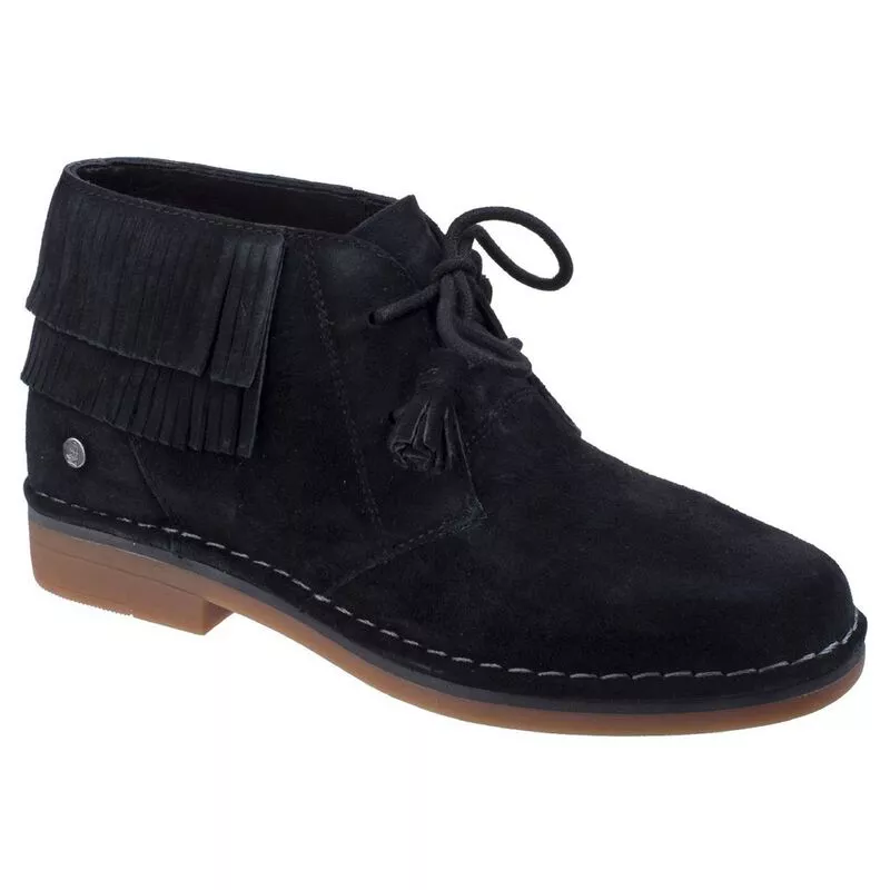 Hush Puppies Womens Cala Catelyn Lace Up Ankle Boots Black Sportpu