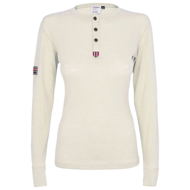 Twentyfour Womens Finse Merino Henley Natural Wool Sportpursuit Co