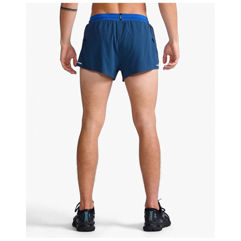 2XU Mens Light Speed 3 Inch Shorts Moonlight Silver Reflective Spo