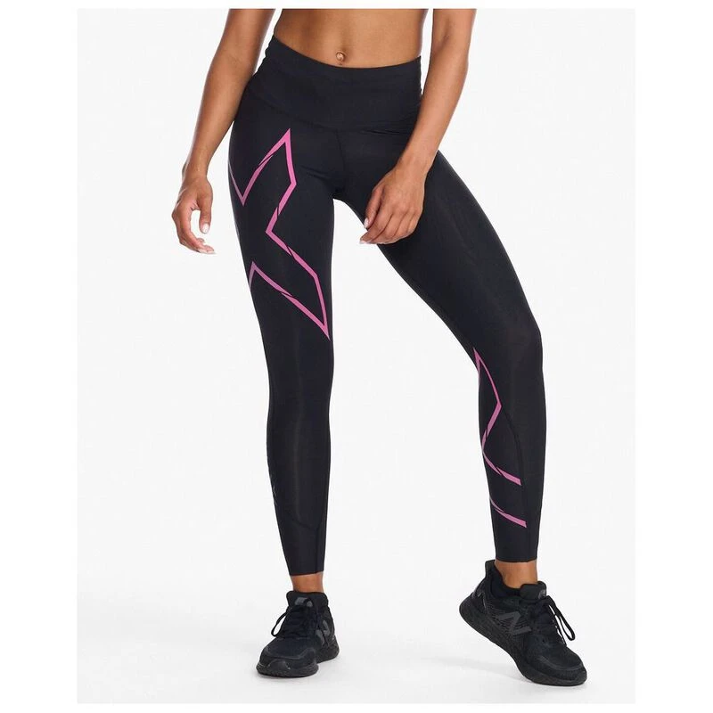 2XU Women's Force Mid-Rise Compression 3/4 Tights Pants, Black