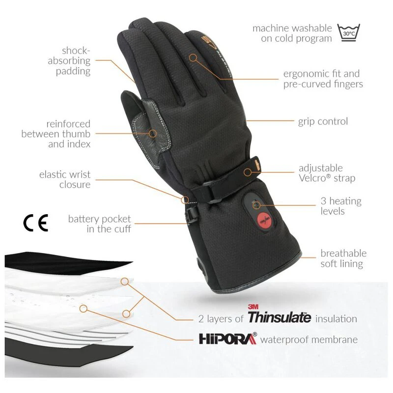 30Seven Heated Gloves (Black)