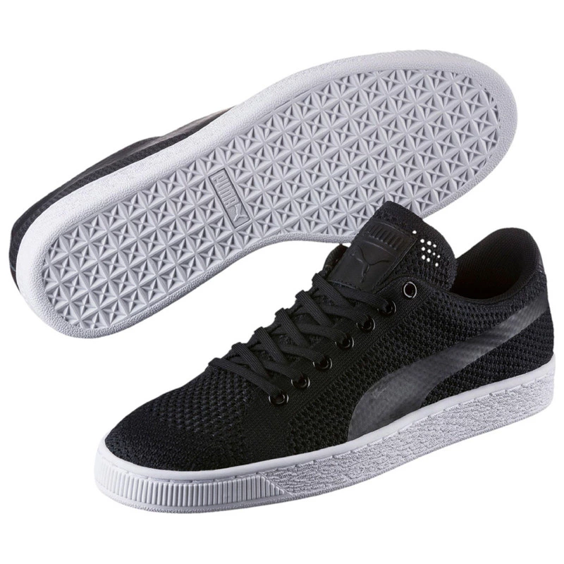 Puma Mens Basket Classic evoKNIT Shoes Black Sportpursuit
