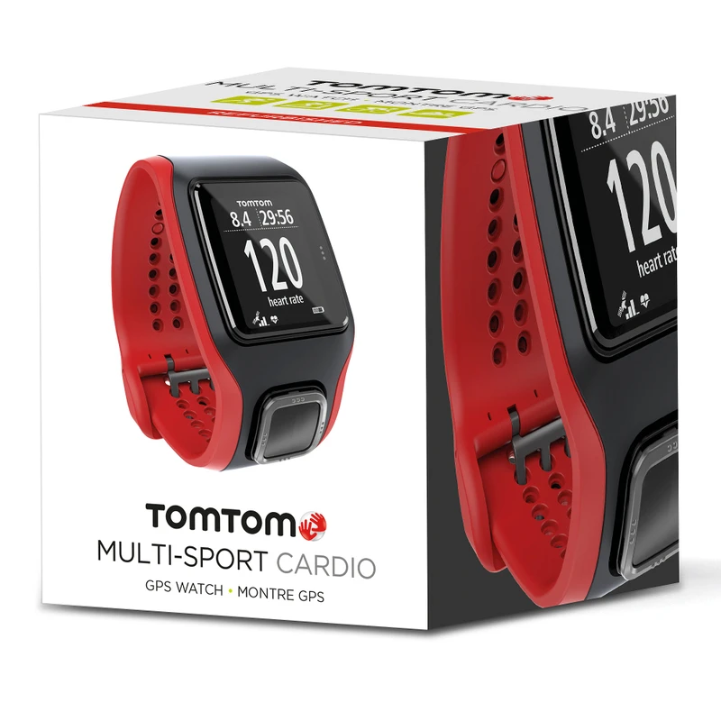 TomTom HRM Multi Sport Cardio Refurbished GPS Watch Red Black Spor