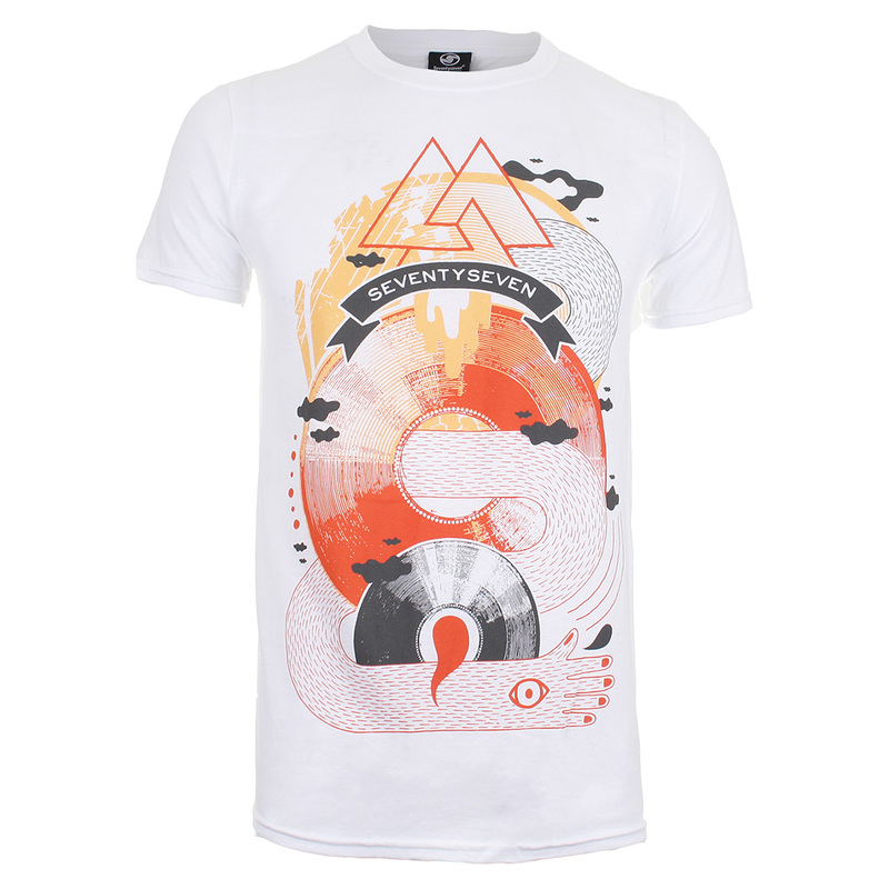 Seventy Seven Mens Vinyl Arms T Shirt White Sportpursuit Com