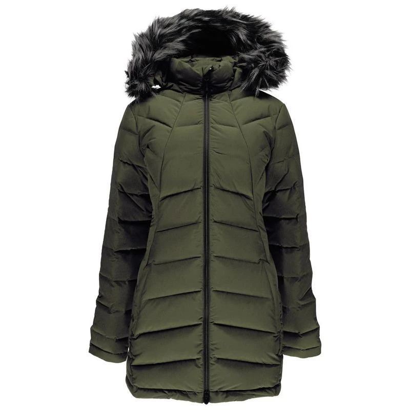 Spyder women's syrround long faux fur down coat best sale