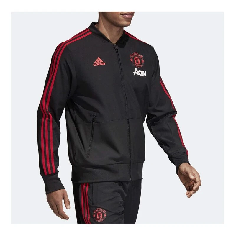 Adidas Mens Manchester United CL Presentation 18 19 Jacket Black Red