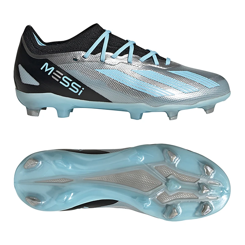 Adidas Kids X Crazyfast Messi.1 FG Soft Ground Football Boots Grey