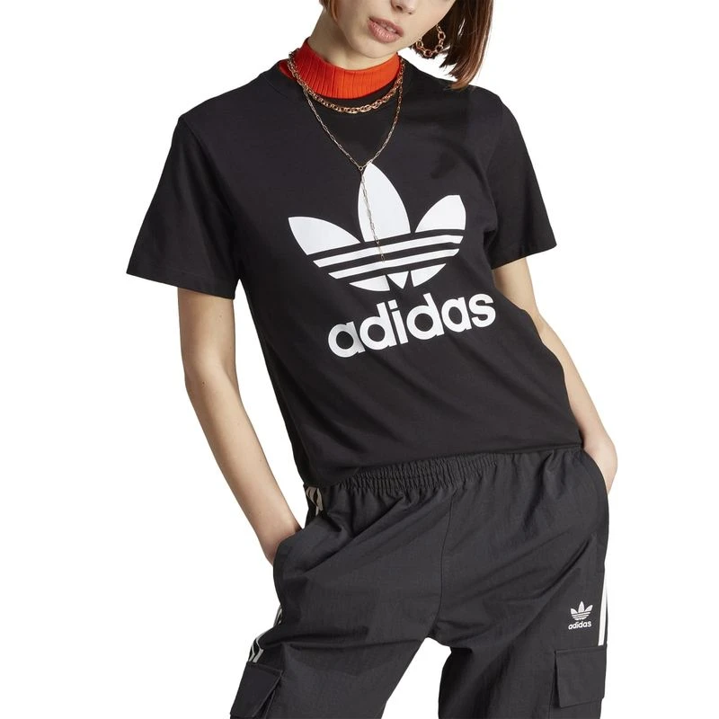 Adidas Womens Trefoil T Shirt Black Sportpursuit