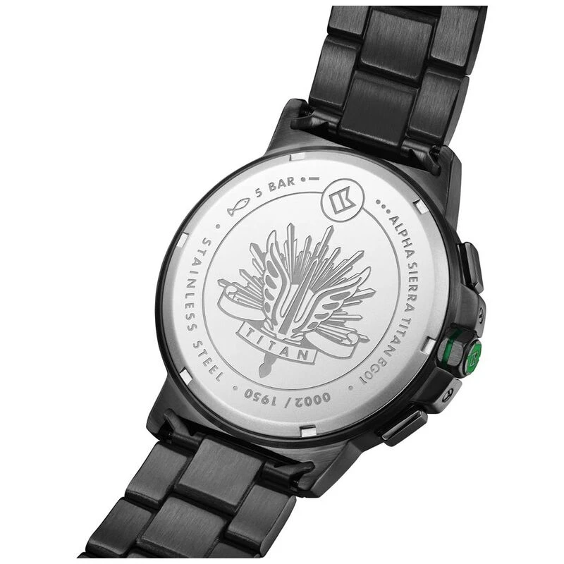 Alpha Sierra Titan Quartz Watch Black Green Steel Sportpursuit