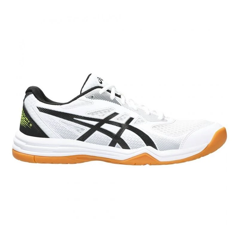 Asics Mens Upcourt 5 Handball Shoes White Safety Yellow Sportpursu