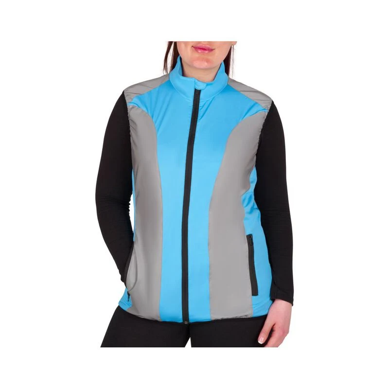 BTR Sports Womens High Vis Cycling Gilet (Blue/Silver) Sportpursuit.