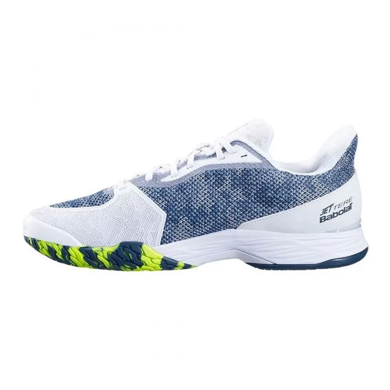 Babolat Chaussures de tennis Jet Tere All Court Homme Blanc Bleu Fonc