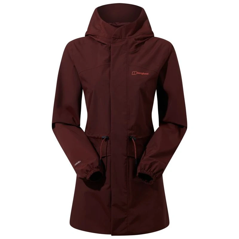 Berghaus Womens Swirlhow Hooded Jacket Dark Brown Red Pink Sportpu