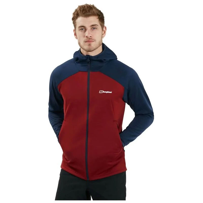 Berghaus Mens Gyber Fleece Jacket (Dark Red/Dark Blue) Sportpursuit.