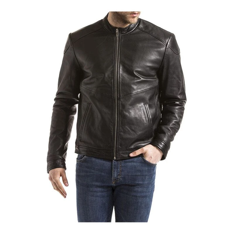 Blue wellford leather sales jacket