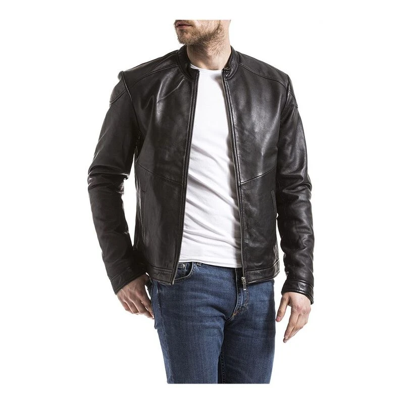 Blue wellford leather discount jacket