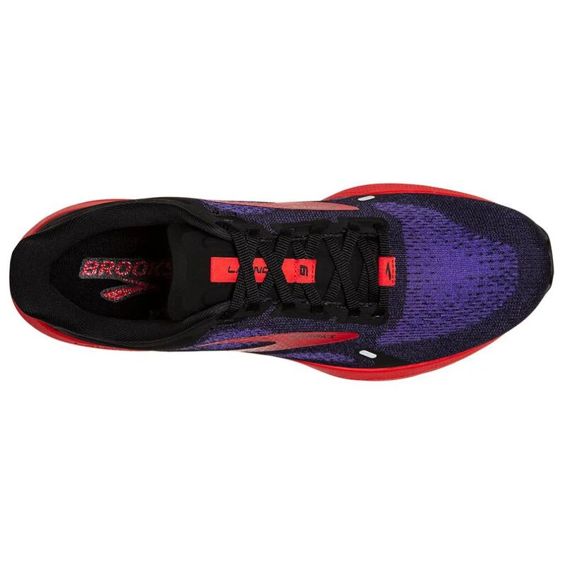 Brooks Mens Launch 9 Running Shoes (Black/Deep Blue/Red) | Sportpursui