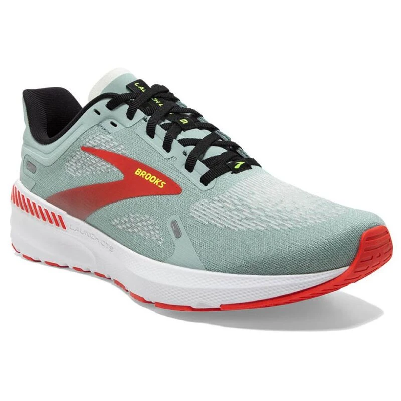 Brooks Mens Launch GTS 9 Running Shoes Blue Surf Black Cherry Tomato