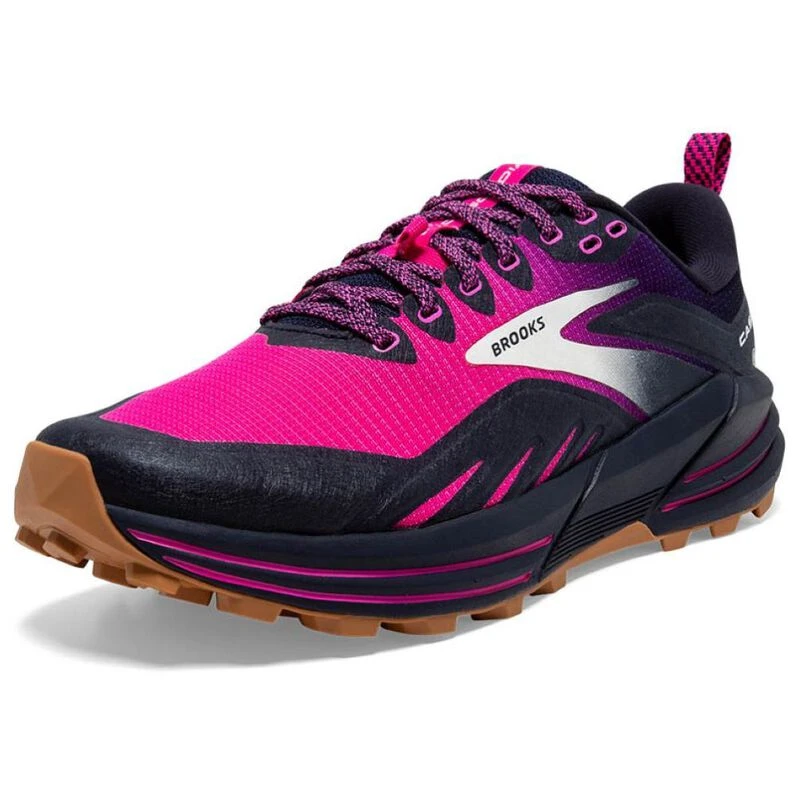 Brooks Womens Cascadia 16 Trail Running Shoes (Peacoat/Pink/Biscuit)