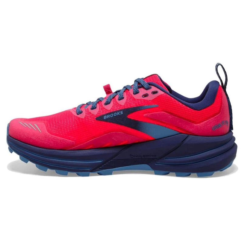 Brooks Womens Cascadia 16 Trail Running Shoes (Pink/Flambe/Cobalt) | S