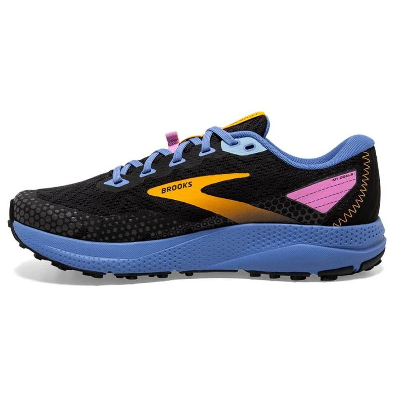 Brooks Womens Divide 3 Running Shoes (Black/Blue/Yellow) | Sportpursui