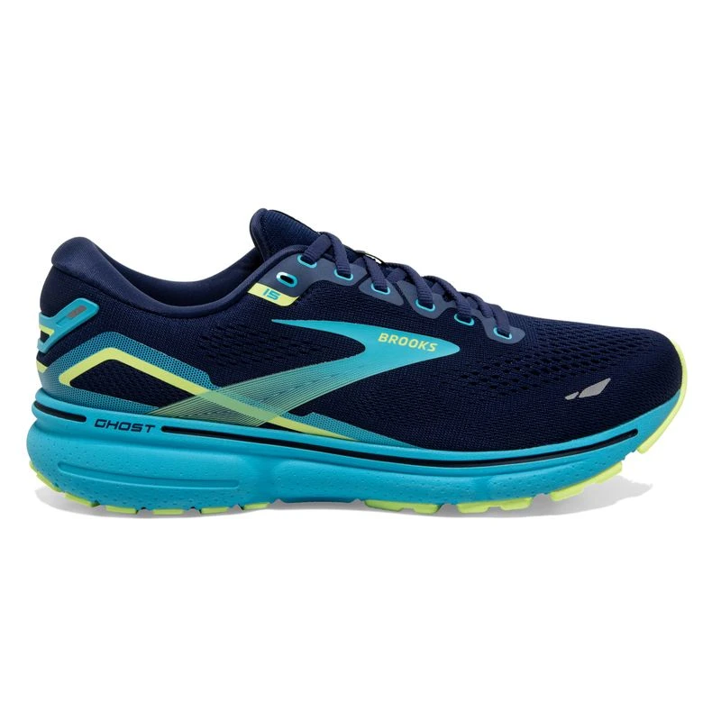 Brooks Mens Ghost 15 Running Shoes Navy Blue Green Sportpursuit