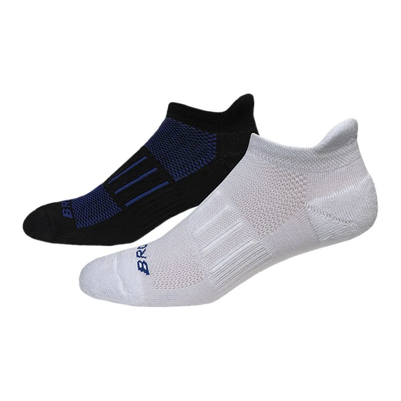 Brooks Ghost Midweight x 2 Socks White Blue Black Blue Sportpurs