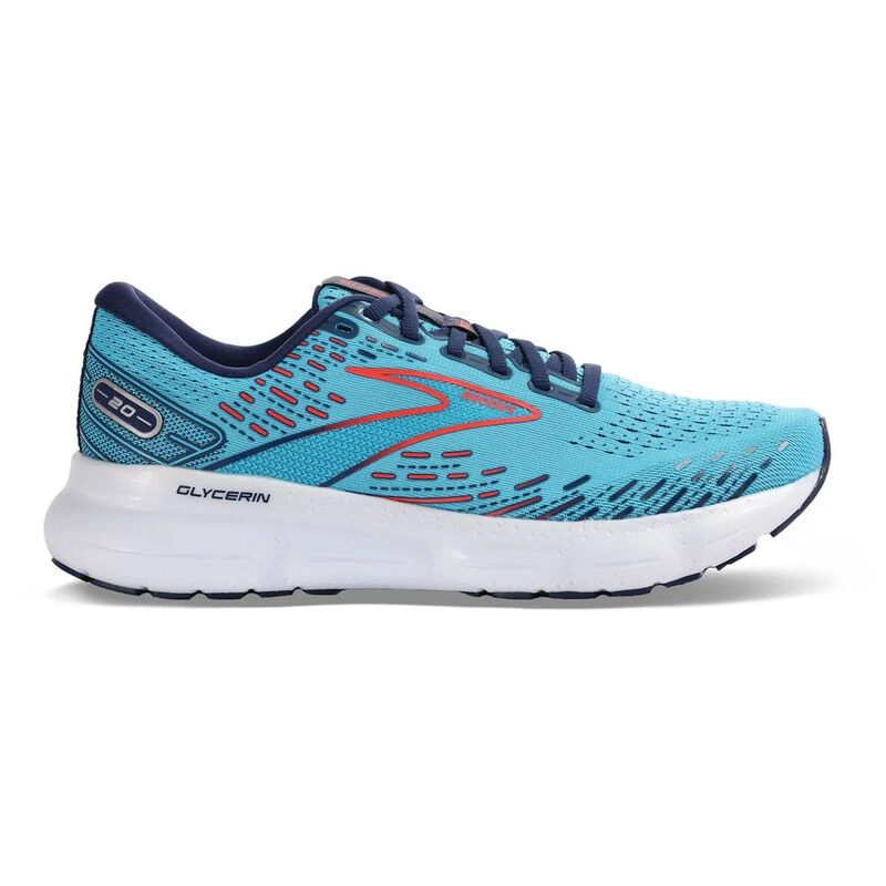 Brooks Mens Glycerin 20 Running Shoes (Blue/Navy/Coral) | Sportpursuit
