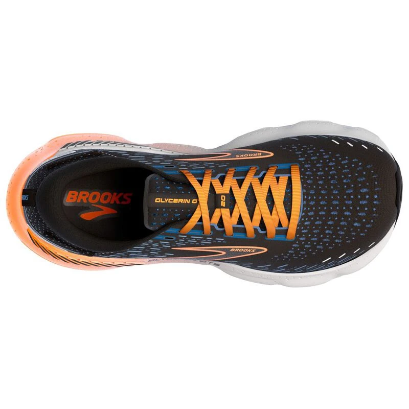 Brooks Mens Glycerin GTS 20 Running Shoes (Black/Classic Blue/Orange)