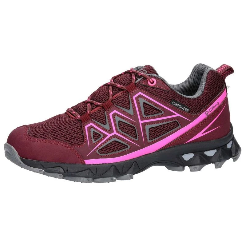 Brutting Womens Power Hiking Shoes Burgundy Grey Pink Sportpursuit