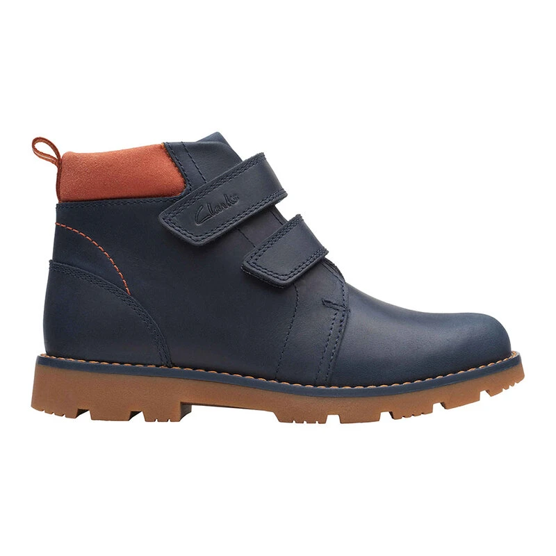 Clarks Kids Heath Strap Casual Boots Navy Sportpursuit