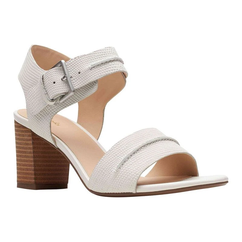 Clarks Womens Karseahi Seam Sandals White Sportpursuit