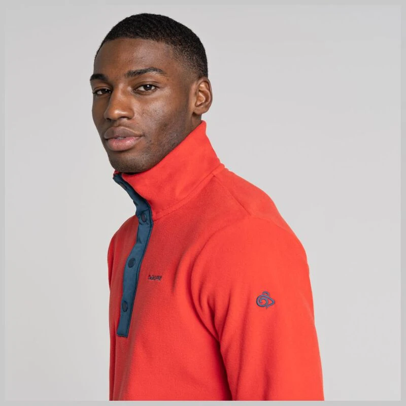 Craghoppers Mens Argo Half Zip Fleece Pullover Chili Red Dark Aegean