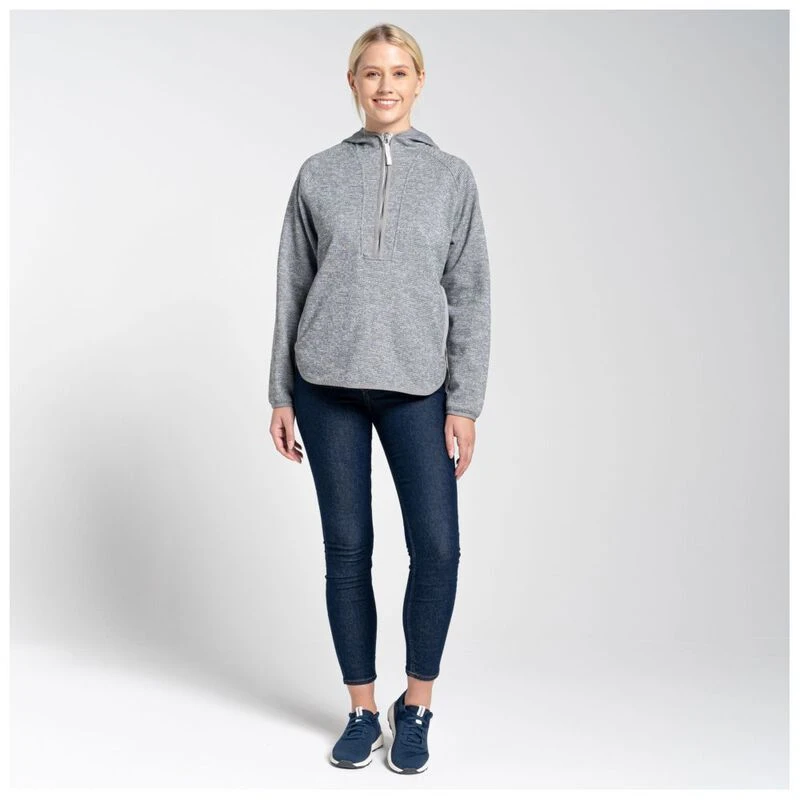 Craghoppers Womens Elena Hooded Half Zip Jacket Lunar Grey Marl Sp