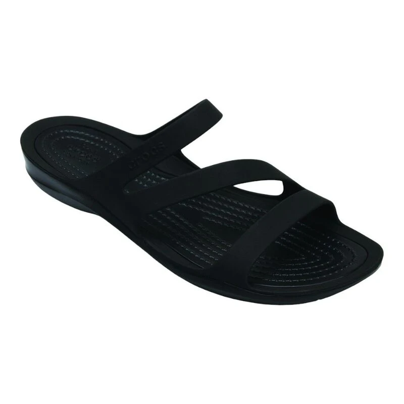 Crocs Womens Swiftwater Sandals Black Black Sportpursuit