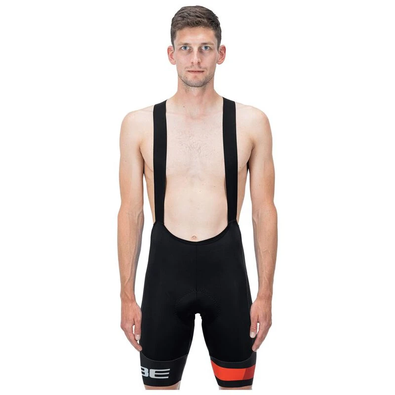 Cube Mens Teamline Pro Bib Shorts Black Red Sportpursuit