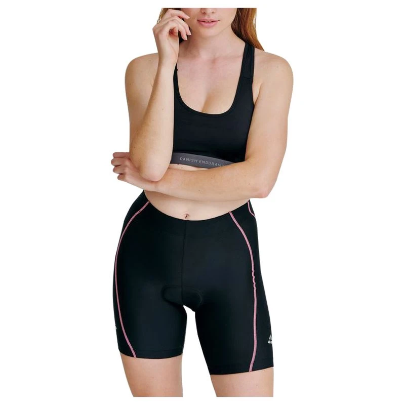 Danish Endurance Womens Cycling Shorts Black Pink Sportpursuit