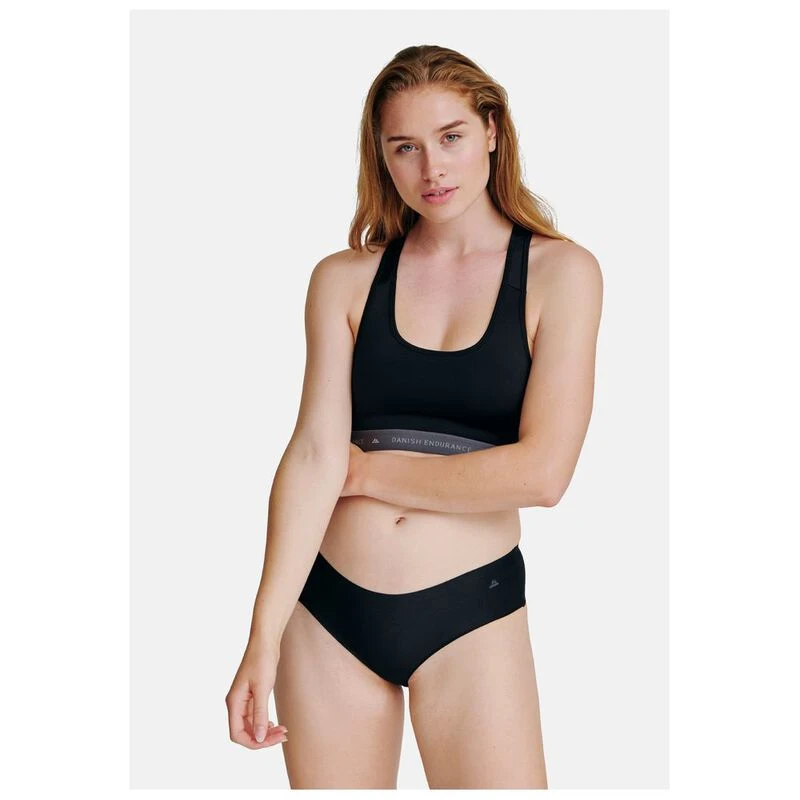 Danish Endurance Womens Invisible 3 Pack Underwear (Black)